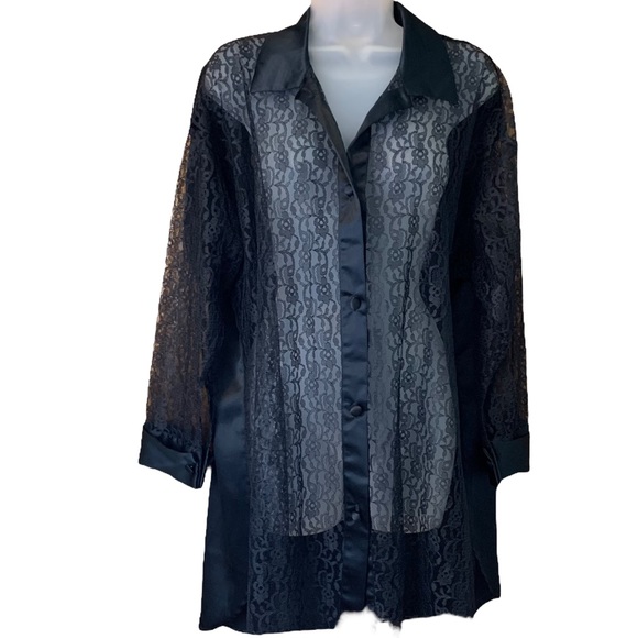 Victoria's Secret Other - Vintage Victoria’s Secret Satin Lace Gold Label Nightshirt Petite Small